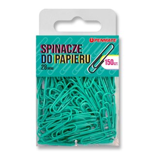 Spinacze standard zielononiebieski TT8317 28mm 150 szt Penmate (spinacz kolorowy 28mm)