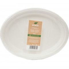 Talerz jednorazowy trzcina cukrowa owal 26x19cm papier 6 szt Arpex (KG9755)