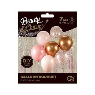 Balon gumowy bukiet balonowy różowy metaliczny 300mm 12cal Godan (BB-RMD7)