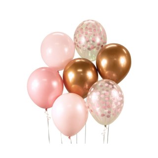 Balon gumowy bukiet balonowy różowy metaliczny 300mm 12cal Godan (BB-RMD7)