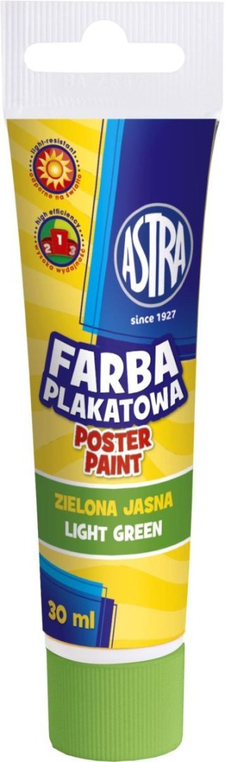 Farby plakatowe kolor: zielony jasny 30ml 1 kolor. Astra