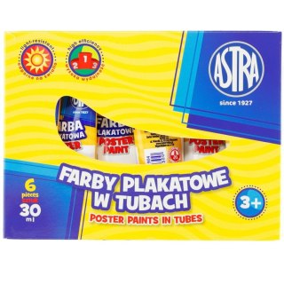 Farby plakatowe w tubie kolor: biały 30ml 1 kolor. Astra (83110904)