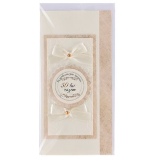 Kartka składana DL rocznica ślubu ręcznie zdobiona Deco Styl