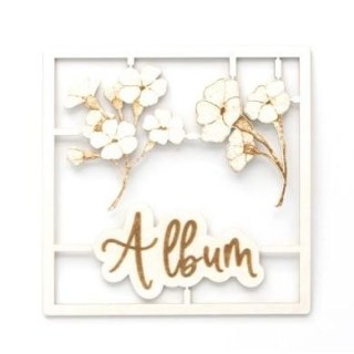 Ozdoba papierowa tekturki dekoracyjne napis album i kwiaty Galeria Papieru (253067)