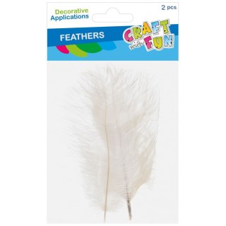Piórka białe 1 szt Craft With Fun (545786)