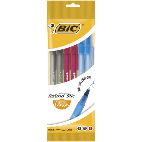 Długopis standardowy Round Stic wkład mix 0,32mm Bic (929071)