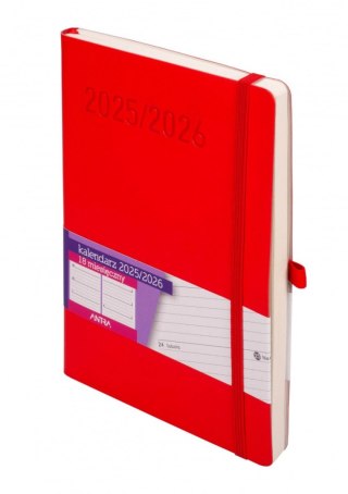 Kalendarz książkowy (terminarz) 18-M-CY TNS CZERWONY A5 Antra (2025/2026)