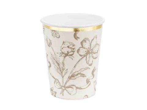 Kubek jednorazowy Kwiaty papier 220ml Partydeco (KPP100-EU1)