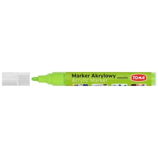 Marker specjalistyczny akrylowy-zielony jasny metaliczny wkład zielony metaliczny 2,5mm okrągła końcówka Toma (TO-402)
