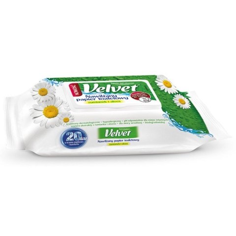 Papier toaletowy nawilżany Camomile&Aloe Vera kolor: biały 48 szt Velvet