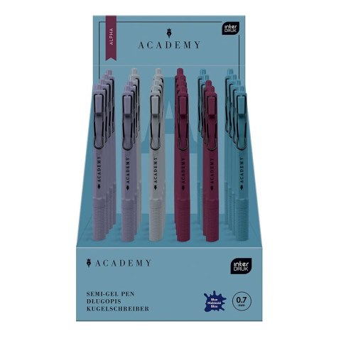 Długopis żelowy ALPHA ACADEMY automatyczny z gripem wkład niebieski 0,7mm Acco (żelowy)