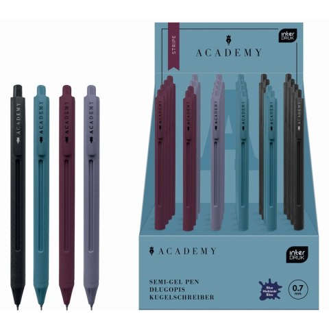 Długopis żelowy ALPHA ACADEMY automatyczny z gripem wkład niebieski 0,7mm Acco (żelowy)