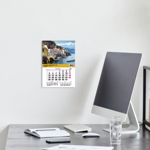 Kalendarz ścienny JEDNODZIELNY WIDOK A4 210mm x 295mm Press