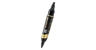 Marker permanentny dwustronny wkład czarny 1,5-2,6mm okrągła/ścięta końcówka Deli (EU72-BK)