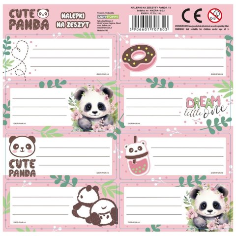 Naklejka na zeszyt Panda Derform (NNZPA10)