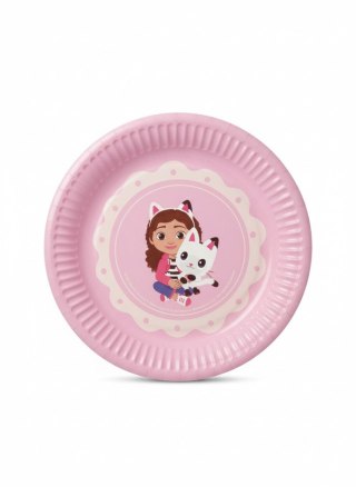 Talerz jednorazowy Koci Domek Gabi papier śr. 180mm 6 szt Partydeco (TPP105)