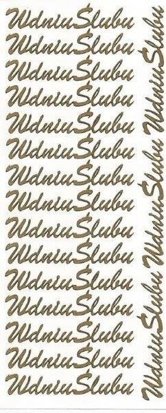 Naklejka (nalepka) W dniu ślubu złote Farro (100)