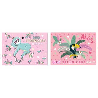 Blok techniczny DZIEWCZYNKA A4 biały 170g 20k [mm:] 295x210 Rexus