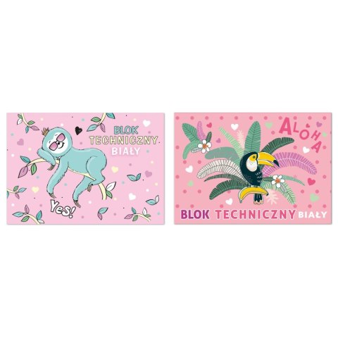 Blok techniczny DZIEWCZYNKA A4 biały 170g 20k [mm:] 295x210 Rexus