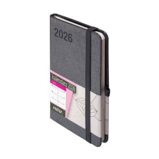 Kalendarz książkowy (terminarz) 2026 RUBI TDW A6 Antra (GRAFITOWY)