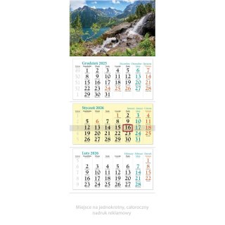 Kalendarz ścienny trójdzielny 320mm x 860mm Lucrum (KT01)