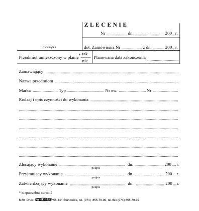 Druk samokopiujący 3/4 A5 zlecenie 100k. Stolgraf (M30)