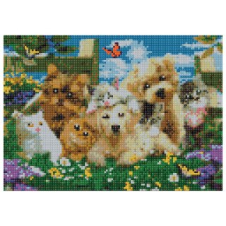Zestaw kreatywny Diamentowa mozaika 30x40cm Psy i koty Flamingo Line (TBS01371-02(22))