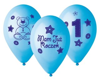 Balon gumowy Moje 1 urodziny Moje 1 urodziny niebieska 300mm 12cal Godan (GB-MU1G)