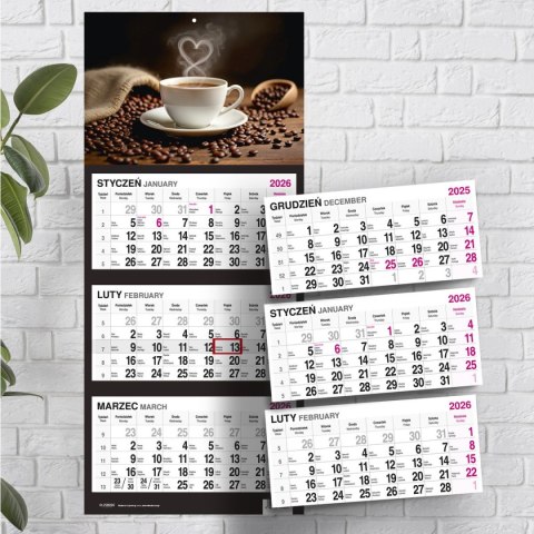 Kalendarz ścienny KAWA 310mm x 790mm Press