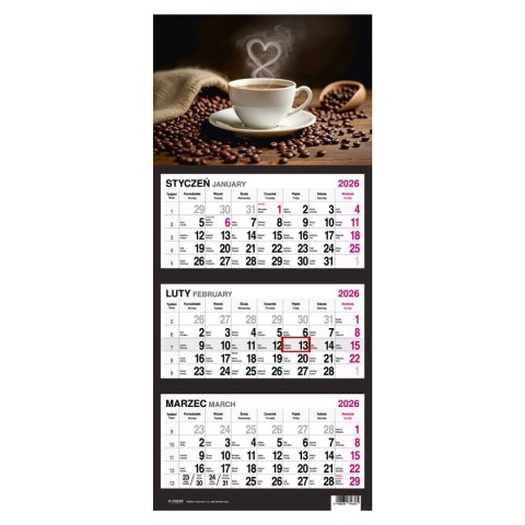 Kalendarz ścienny KAWA 310mm x 790mm Press