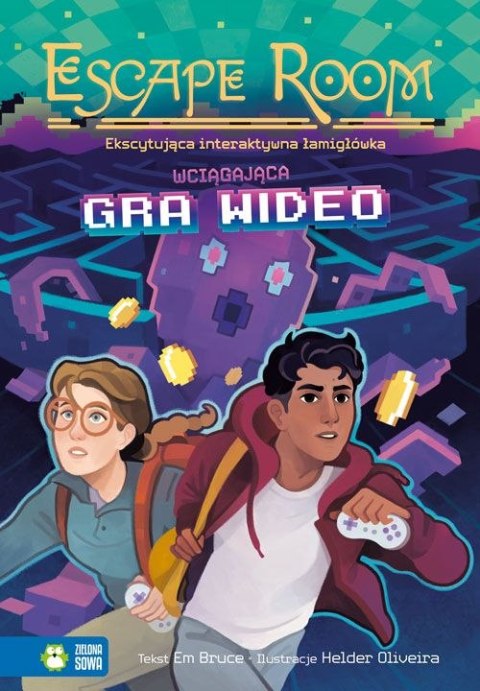 Książeczka edukacyjna Escape Room. Gra wideo Zielona Sowa