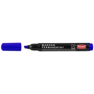 Marker permanentny wkład niebieski ścięta końcówka Toma