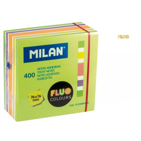 Notes samoprzylepny (karteczki) F mix fluo 400k [mm:] 76x76 Milan (4155NP400)