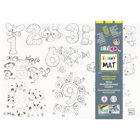 Podkład na biurko FUNNY MAT white LICZBY sfu905 biały polipropylen PP [mm:] 335x480 Strigo (8681379310680)