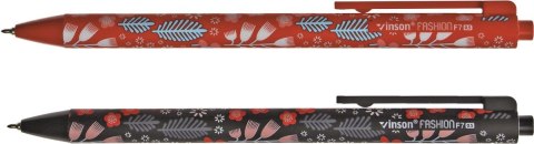 Długopis olejowy FLOWER F7 KWIATKI wkład niebieski 0,5mm Vinson