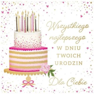 Kartka składana urodziny [mm:] 150x150 Art Nuvo (5902973358674)