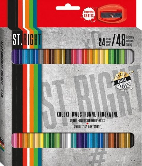 Kredki ołówkowe dwustronne 48 kol. St.Right (24/48)