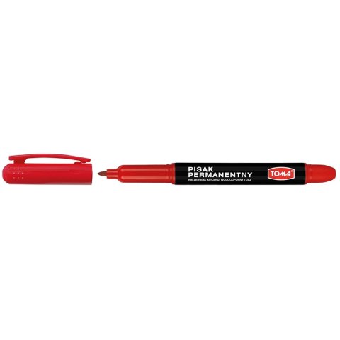 Marker permanentny czerwony wkład czerwony 1,2mm okrągła końcówka Toma (TO-324)