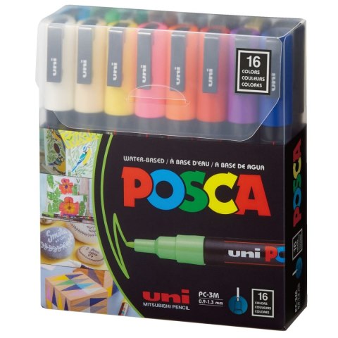 Marker specjalistyczny PC-3M 16 sztuk 5906340928330 wkład (różne) 0,9-1,6mm okrągła końcówka Posca (194511)