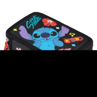 Piórnik STITCH Black ALOHA POTRÓJNY St.Majewski (z wyposażnieniem)