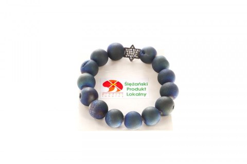 Bransoletka bransoletka agat z kwarcem platerowany granat 14mm Mol