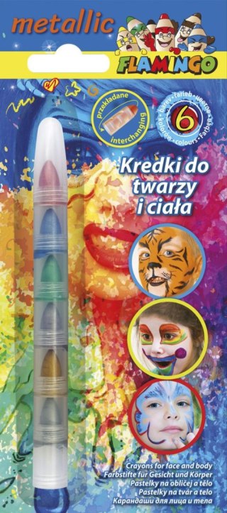 Kredki do malowania twarzy segmentowe Metalic 6 kol. Titanum