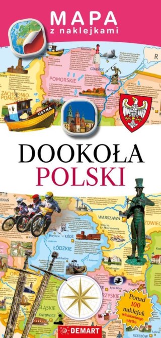 Książeczka edukacyjna Mapy z naklejkami. Dookoła Polski Demart