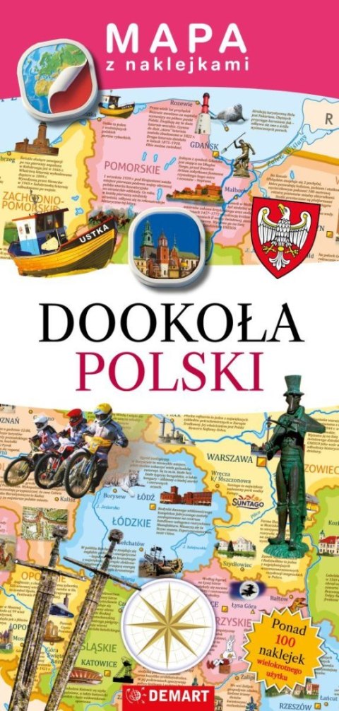 Książeczka edukacyjna Mapy z naklejkami. Dookoła Polski Demart