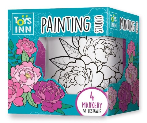 Kubek wielokrotnego użytku do kolorowania Peonie z markerami Stnux (STN8363)