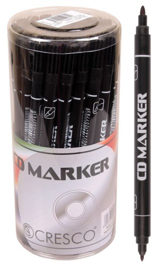 Marker do cd dwustronny wkład czarny B/Mmm Cresco (212100)