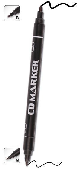 Marker do cd dwustronny wkład czarny B/Mmm Cresco (212100)