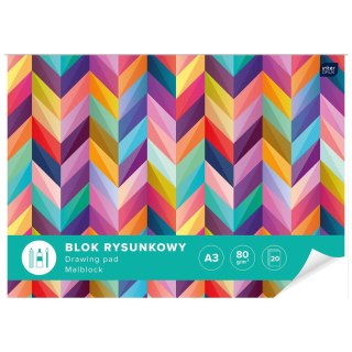 Blok rysunkowy A3 biały 80g 20k [mm:] 420x297 Interdruk (BLRA3)
