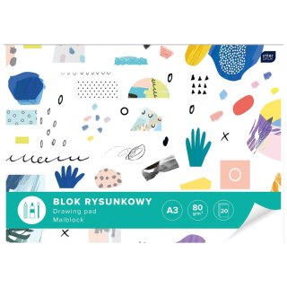 Blok rysunkowy A3 biały 80g 20k [mm:] 420x297 Interdruk (BLRA3)