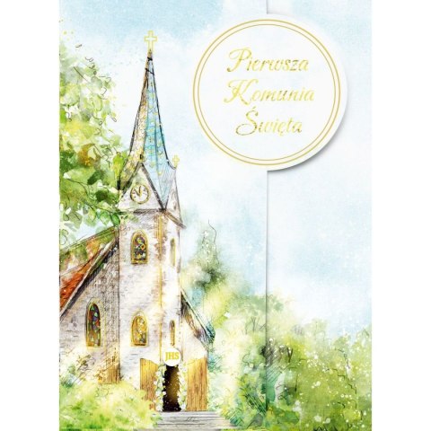 Kartka składana B6 KARNET B6 KOMUNIA KÓŁKO KOSCIÓŁ Henry (5907465664929)